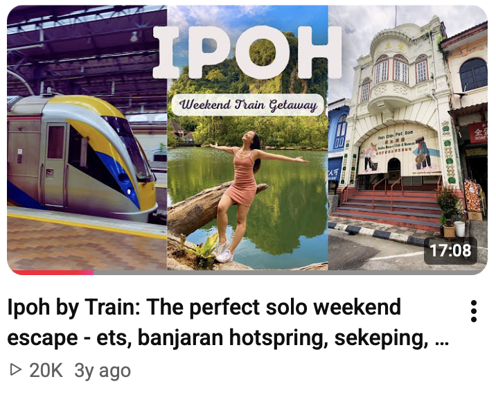 Thumbnail for the YouTube video: Ipoh by Train — The Perfect Solo Weekend Escape