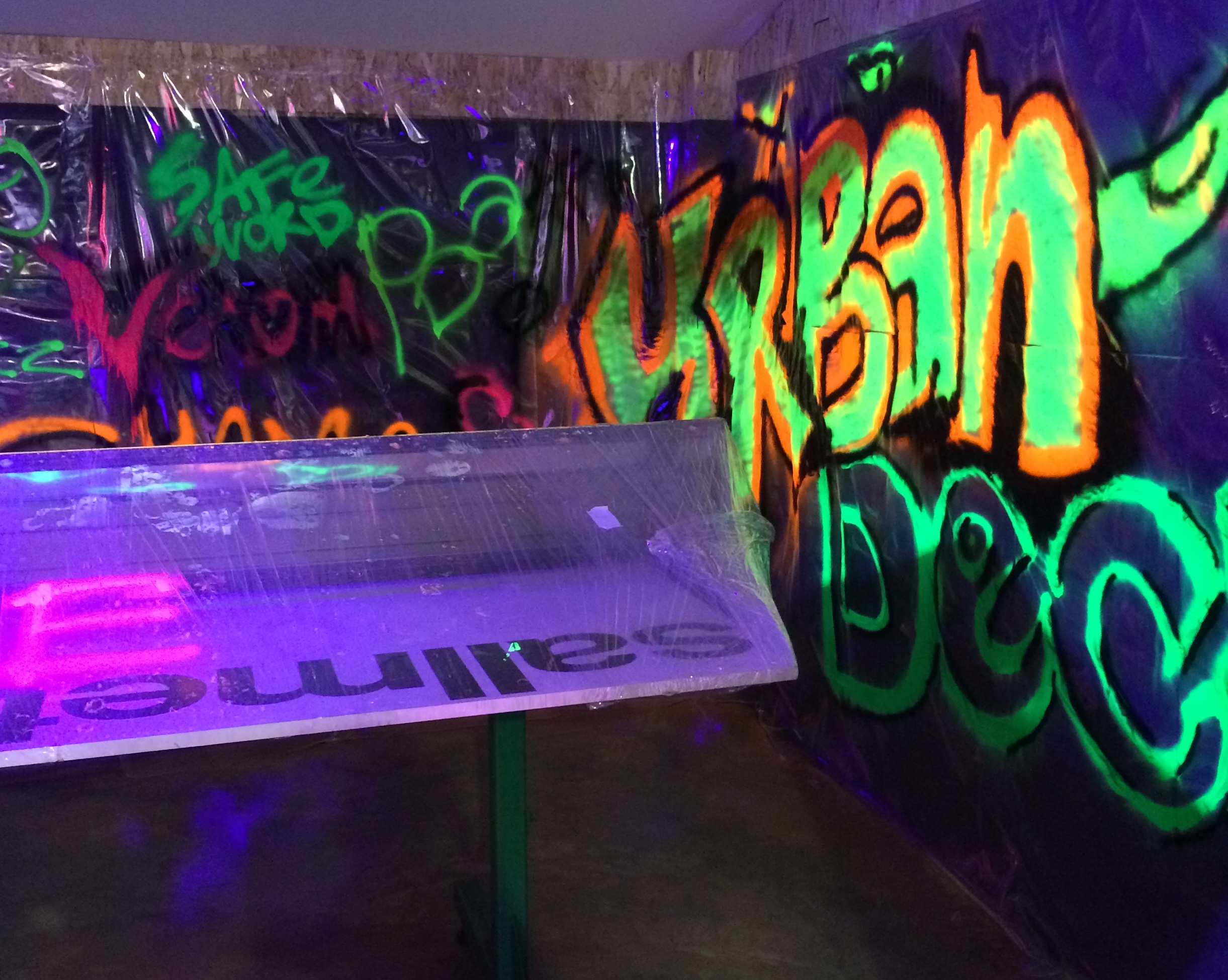 Fluorescent graffiti installation