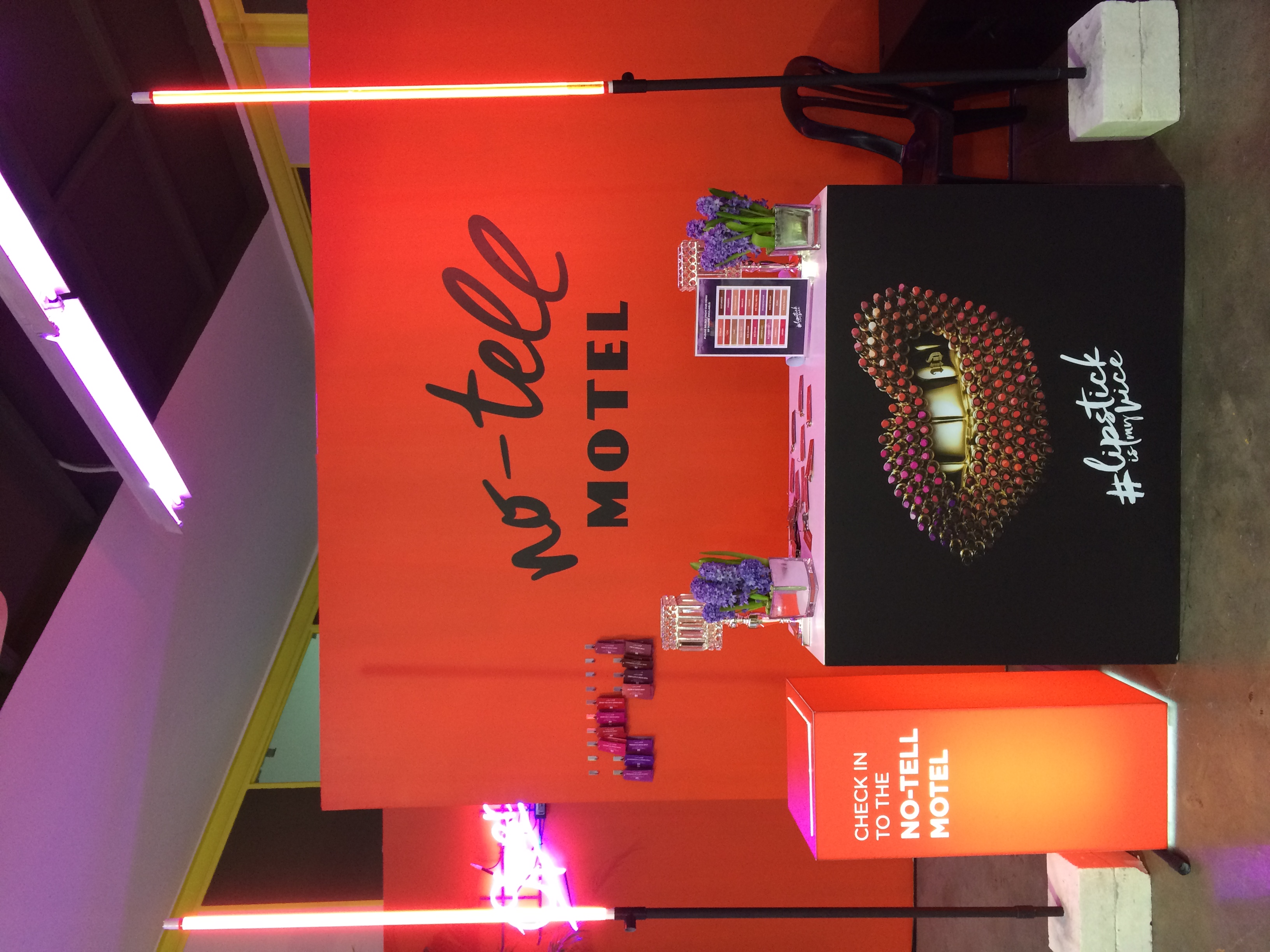 Orange No-Tell Motel installation